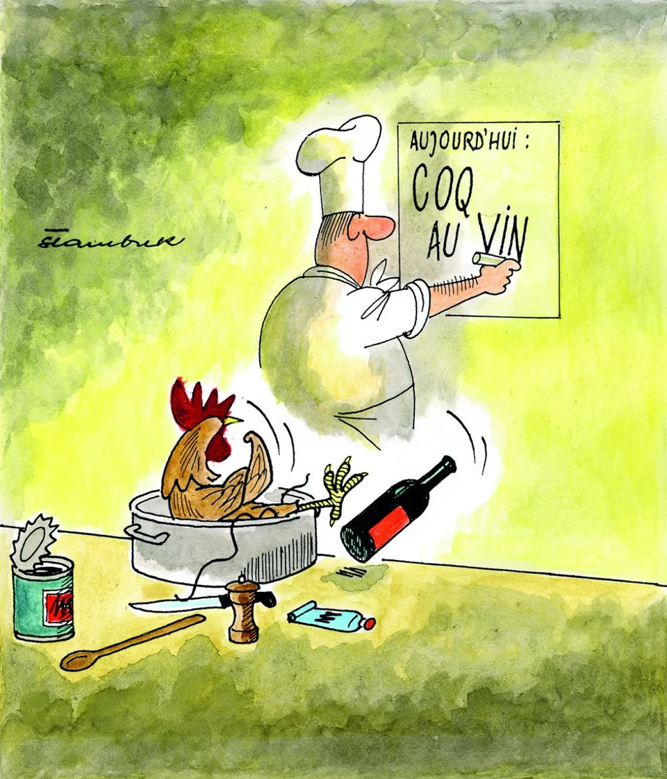 Coq au Vin — karikatura Davora Štambuka