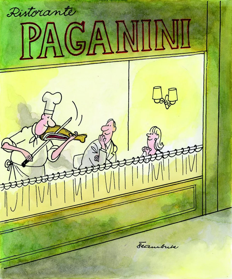 Paganini — karikatura Davora Štambuka
